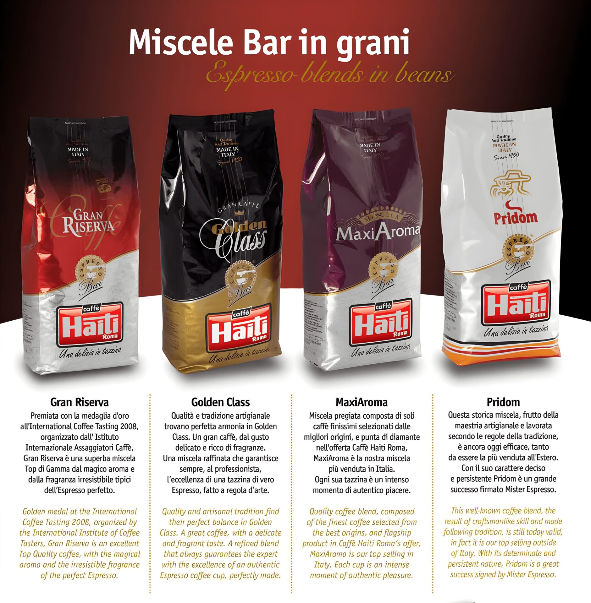 foto da upscaler (1) (2) Caffè Hati in grani: Gran Riserva, Golden Class, MaxiAroma, Pridom